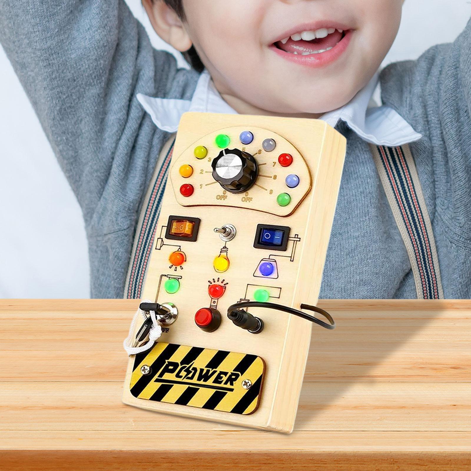 Montessori Wooden Busy Board Toddler - Деревянная развивающая панель Монтессори с кнопками